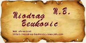Miodrag Beuković vizit kartica
